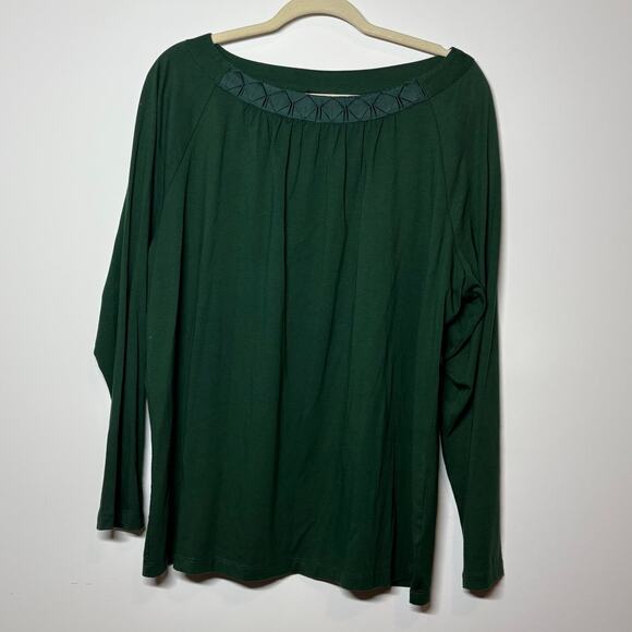 Talbots Top Women 2X Green Plus Size Modest NWT Career Minimal Officecore - Picture 1 of 7